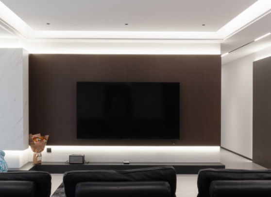 电视墙黑白灰装修，现代风装修，现代简约风装修，装修风格推荐，完工实景案例，户型改造