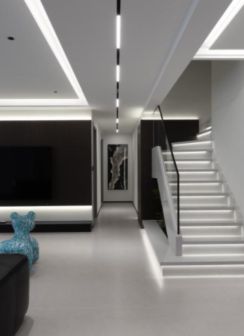 吊顶黑白灰装修，现代风装修，现代简约风装修，装修风格推荐，完工实景案例，户型改造