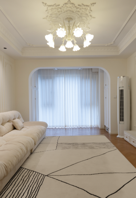吊顶法式奶油风装修，装修实景案例，完工案例，装修灵感，装修风格设计，三居室装修设计
