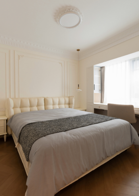 吊顶法式奶油风装修，装修实景案例，完工案例，装修灵感，装修风格设计，三居室装修设计